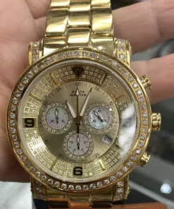 Aqua Master Diamond Power Gold Tone Watch, 2.60ctw