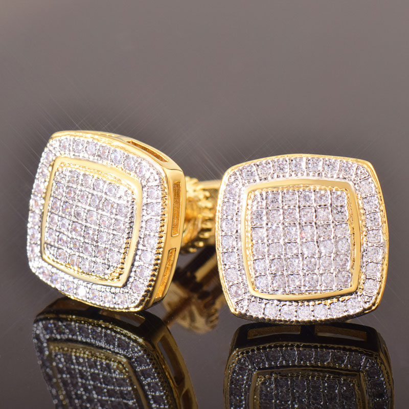 3 Mm Clear CZ Stud Earrings In 9ct Yellow Gold