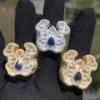 Mens M Initial Ring Baguettes Gold Tone or White Gold
