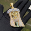 Thorned Jesus Pendant Micropave Setting Gold or White Gold + Chain