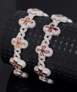 VVS Moissanite White Gold Bracelet S925 Citrine/Ruby Stones