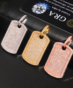 VVS Moissanite Dog Tag Pendant S925
