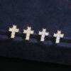 Real VVS Moissanite Small Cross Stud Earrings