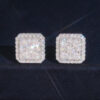 Real VVS Moissanite Square Stud Earrings
