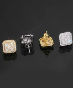 Real VVS Moissanite Square Stud Earrings