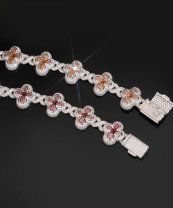 Alternative view of VVS Moissanite White Gold Bracelet S925 Citrine/Ruby Stones
