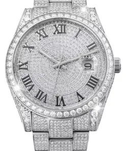 Custom VVS Moissanite Mens 41mm Watch Automatic Movement