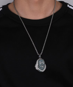 Benjamin Franklin Pendant White Gold Iced Out