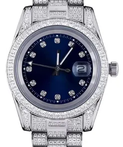 Custom VVS Simulated Diamonds 41mm Mens Stainless Steel Watch