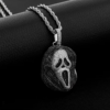 Scream Mask Ghostface Pendant White Gold Iced Out Micro Pave + Chain