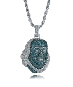 Benjamin Franklin Pendant White Gold Iced Out