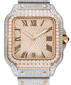 Custom VVS Moissanite Mens 41mm Watch Automatic Movement