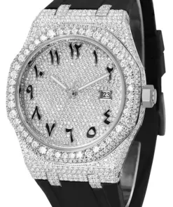 Custom VVS Moissanite Mens 44mm Watch Automatic Movement